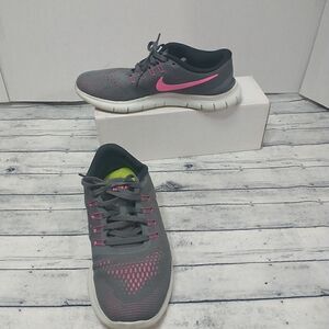 Nike Free RN Running Shoes Gray Pink 831509-006  Sneakers Women's SZ 7.5